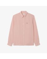 Camicia di lino Lacoste da uomo regular fit Rosa