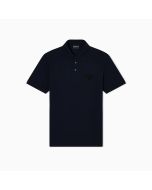 Emporio Armani Polo Uomo in Cotone Piquet – Patch Aquila a Rilievo Blu