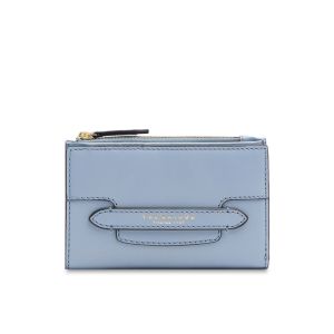 The Bridge Medium Wallet Con Tasca Zip In Pelle Blu