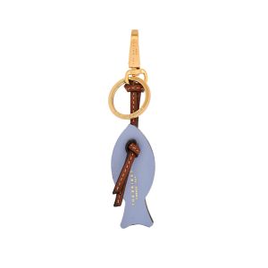 The Bridge Portachiavi In Pelle Artigianale Blu