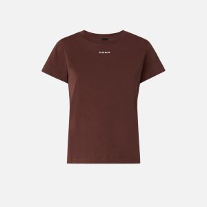 Pinko Basico T-Shirt Jersey Donna Marrone Marrone