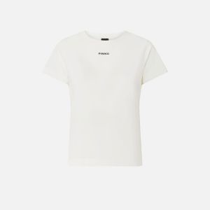 Pinko Basico T-Shirt Jersey Donna Bianco Bianco