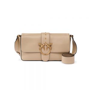 Borsa morbida a tracolla Love Bag grande in pelle Beige