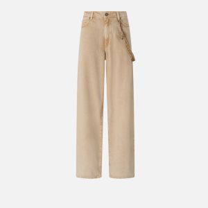 Pinko Lauryn Loose Bull Pantalone Donna Beige Beige