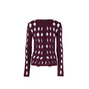 Cardigan Carlton a trecce Bordeaux