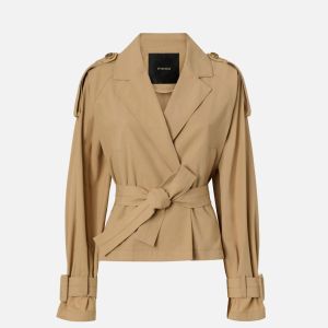 Pinko Tanya Trench Cotone Giacca Donna Beige Beige