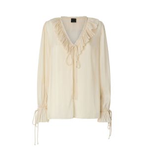 Pinko Biddy Blusa Pekin Maglia Donna Bianco Bianco