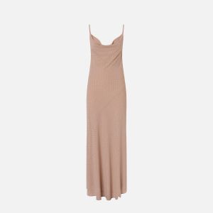 Pinko Farro Abito Georgette Donna Rosa Rosa