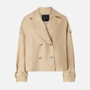 Pinko Triscia Trench Gabardina Giacca Donna Beige Beige
