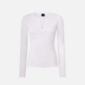 Pinko Asteroide Serafino Viscosa Maglia Donna Bianco Bianco