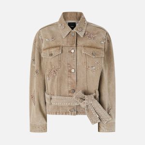 Pinko Giungla Giubbino Brown Giacca Donna Beige Beige