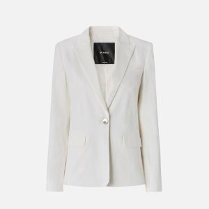 Pinko Freda Giacca Lino Donna Bianco Bianco