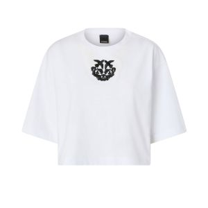 Pinko Borghetto T-Shirt Jersey Donna Bianco Bianco