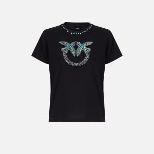 Pinko Fidenza T-Shirt Jersey Donna Nero Nero