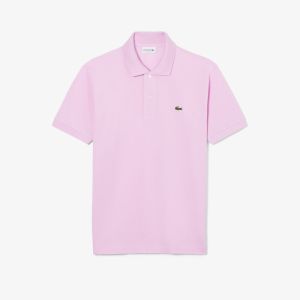 Polo slim fit Lacoste L.12.12 da uomo in piqué di cotone Rosa