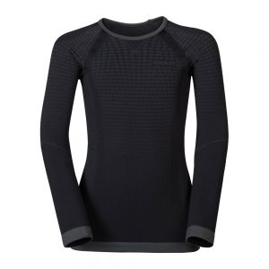 PERFORMANCE WARM KIDS BL TOP CREW NECK L/S nero e grigio