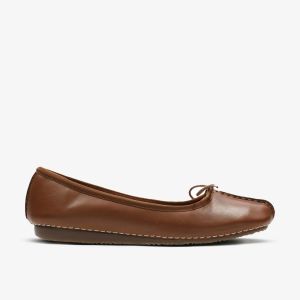 Clarks Freckle Ice Ballerine Donna In Pelle Marrone