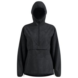 Giacca Running Odlo Donna Zeroweight Anorak Con Cappuccio Hyper Print – Antivento e Resistente all’Acqua Nero