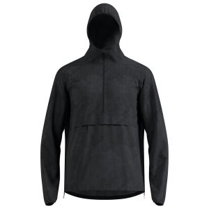 Giacca Running Odlo Uomo Zeroweight Anorak Con Cappuccio Hyper Print – Antivento e Resistente all’Acqua Nero