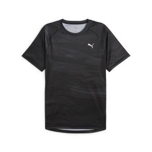 T-shirt da running con stampa integrale VELOCITY da uomo Nero