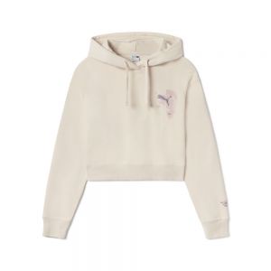 CLASSICS BRAND LOVE CROPPED HOODIE TR bianco