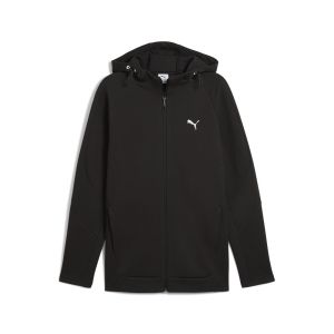 Felpa con zip integrale e cappuccio EVOSTRIPE da uomo Nero