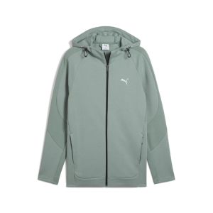 Felpa con zip integrale e cappuccio EVOSTRIPE da uomo Verde
