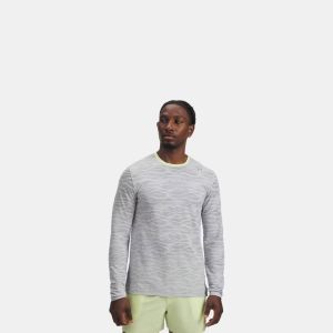 Under Armour UA Halo Jacquard Maglia a Maniche Lunghe da Uomo Bianco