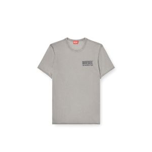 T-shirt uomo Diesel T-Rawjust-V1 in cotone biologico effetto marmorizzato Grigio