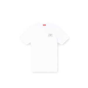 T-shirt uomo Diesel T-Adjust-V5 in cotone biologico con stampa D Bianco