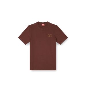 T-shirt Diesel T-Adjust-V5 uomo in cotone biologico con stampa D Marrone