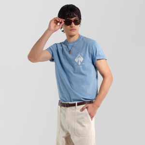 T-shirt Gas Dharis M/C"Palm" Blu