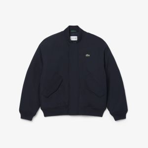 Bomber in taffetà impermeabile Lacoste da uomo Nero