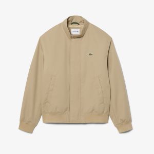 Giacca Harrington in twill impermeabile Lacoste da uomo Beige