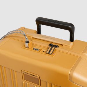 Trolley Da Cabina Rigido Piquadro POP Personalizzabile Con Lucchetto TSA USB Giallo