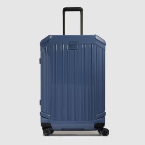 Trolley Medio Rigido Espandibile Piquadro POP A 4 Ruote Con Lucchetto TSA Blu