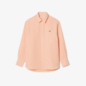 Camicia oversize Lacoste da donna in misto lino Rosa