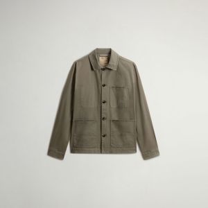 Giacca Woolrich Uomo Cotton twill chore jacket gd Verde