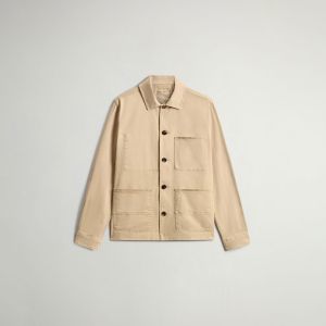 Giacca Woolrich Uomo Cotton twill chore jacket gd Beige