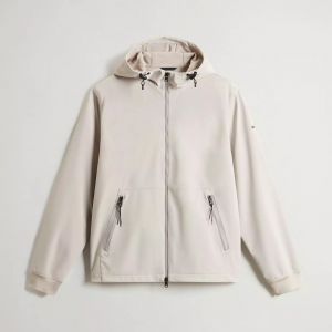 Giacca Woolrich soft shell con zip e cappuccio Grigio