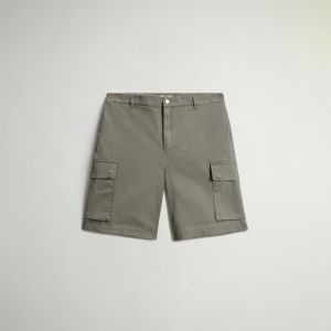 Pantaloni Woolrich Uomo Cotton twill cargo short gd Verde