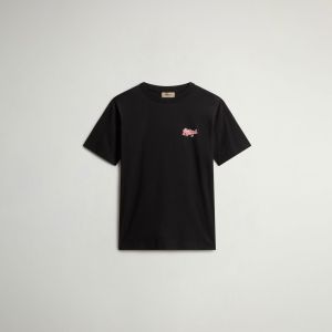 T-shirt Woolrich Uomo Cotton emblem  t-shirt Nero