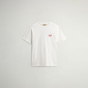T-shirt Woolrich Uomo Cotton emblem  t-shirt Bianco