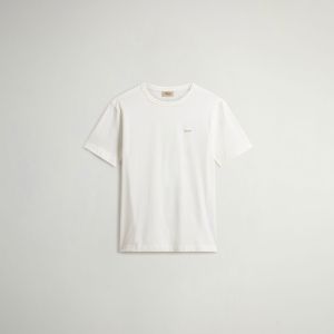 T-shirt Woolrich Uomo Cotton logo t-shirt Bianco