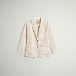 Giacca Woolrich Donna Lyocell linen blazer Panna