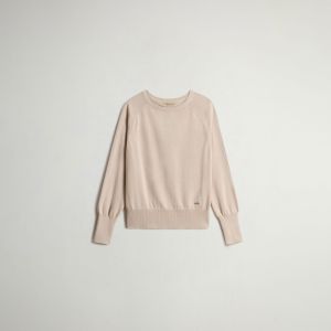 Maglia Woolrich Donna Cotton modal crewneck Bianco