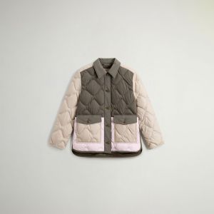 Maglia Woolrich Donna Heritage stand up collar Beige