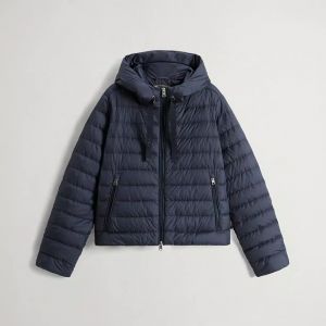 Giacca Woolrich trapuntata con cappuccio Blu