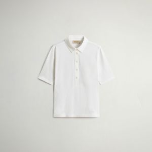 Polo Woolrich Donna Luxe jersey polo Bianco