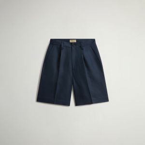Pantaloni Woolrich Donna Lyocell linen shorts Blu